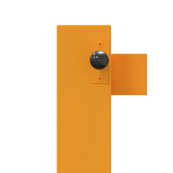 Compact hand barrier | without fixed support post | clear width: 2000 mm | for padlock | hot-dip galvanized and coated yellow / black